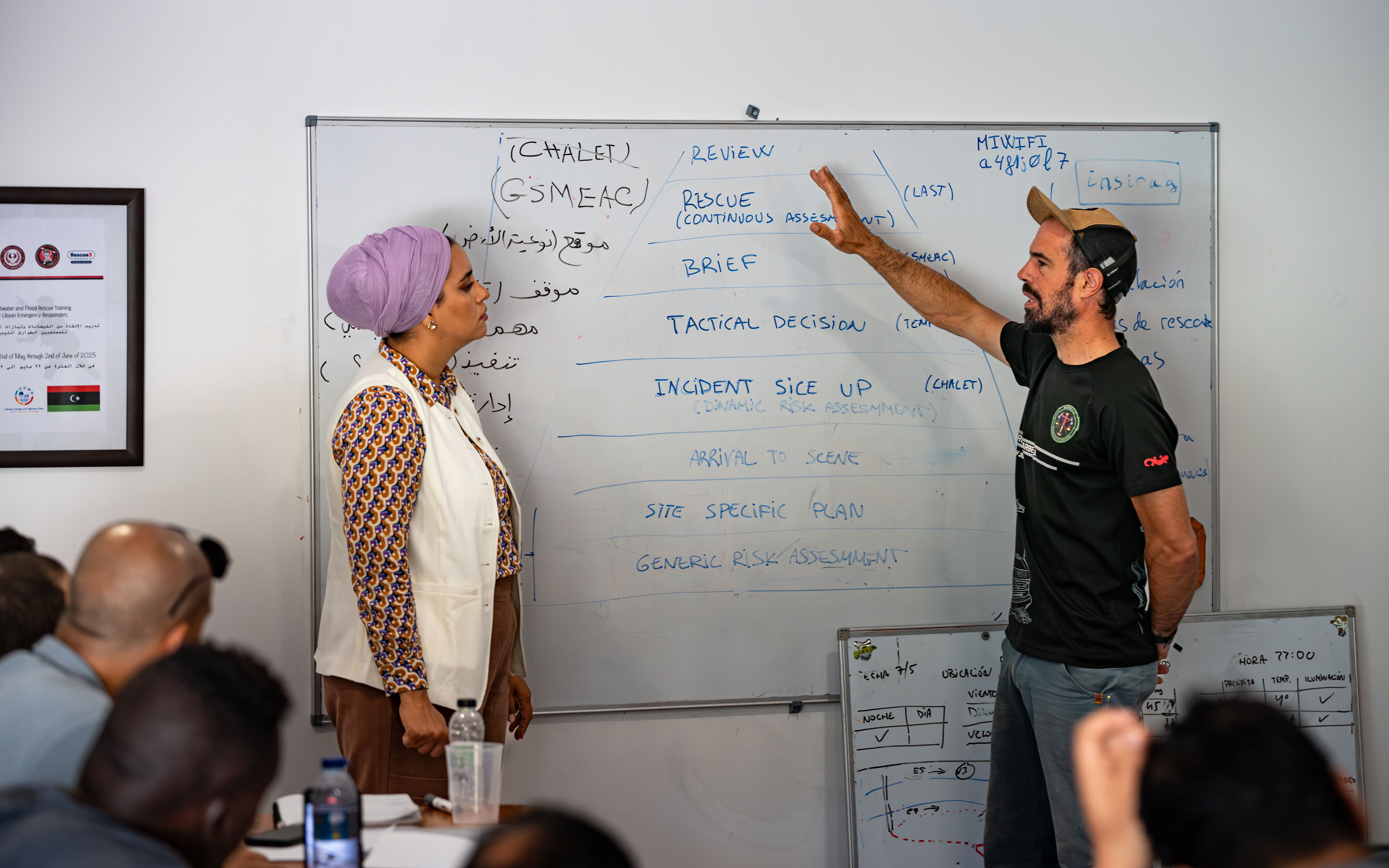 curso de seguridad y rescate para la National Safety Authority de Libia